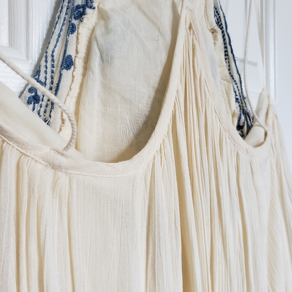 Free People White Boho Cottagecore Summer Lace Cotton Midi Dress - Picture 7 of 7